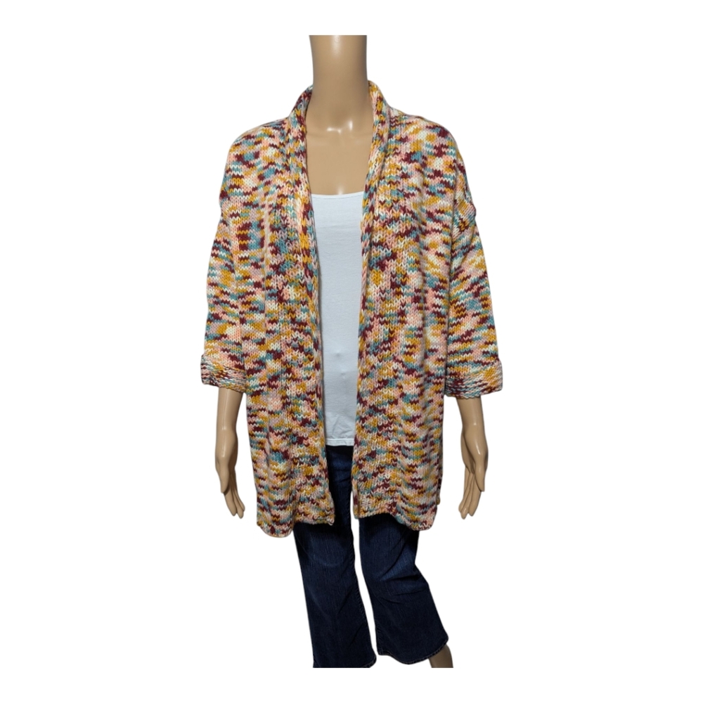 New Directions Drop Shoulder Open Front Cardigan L